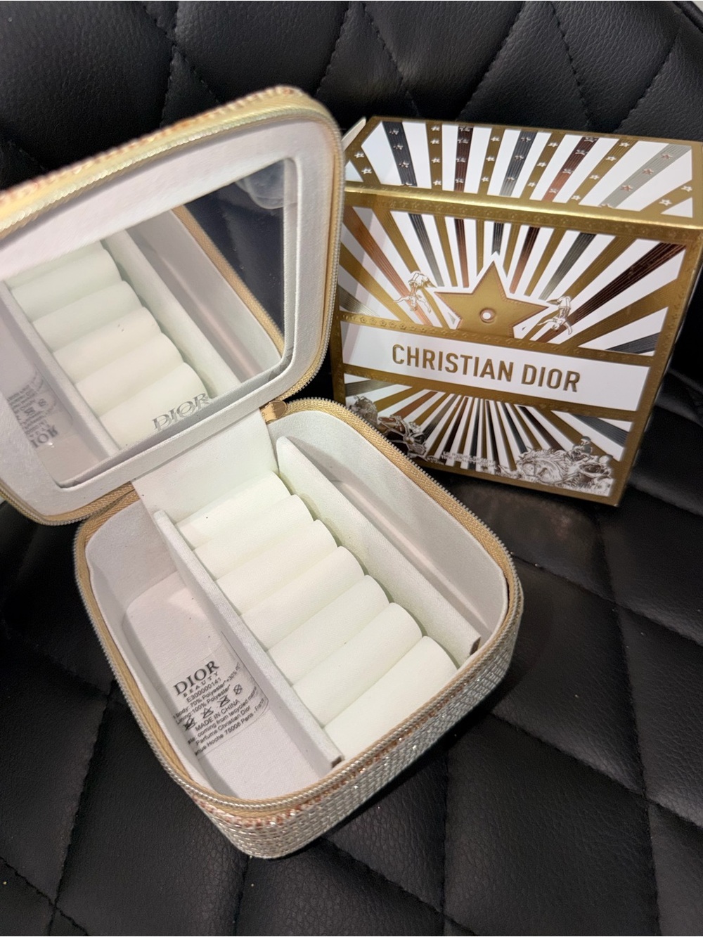 Square travel jewelry case
